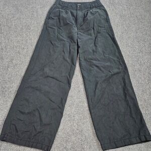 Madewell Pleated Wide Leg Pants Womens 8T Charcoal Gray Linen Blend Artsy Boho